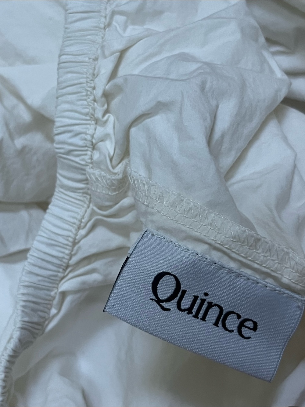 Quince 100% organic cotton crisp ivory fitted sheet king size